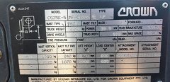 Used equipment: Crown CG25E